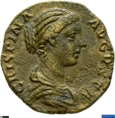 As, Crispina178-191 n. Chr.Antike HerrscherprägungCommodus (161-192 n. Chr.), Marcus Aurelius (121-180 n. Chr.)