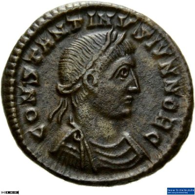 Nummus, Constantinus II.325-326 n. Chr.Antike HerrscherprägungConstantinus I. (um 270/288-337 n. Chr.)