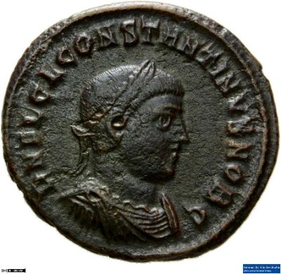 Nummus, Constantinus II.321-324 n. Chr.Antike HerrscherprägungLicinius I. (um 265-325 n. Chr.)