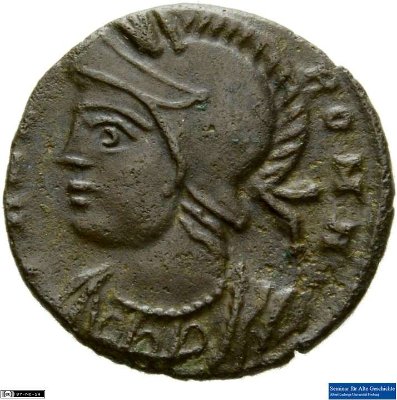 Nummus (Minimus), Urbs Roma334 n. Chr.Antike HerrscherprägungConstantinus I. (um 270/288-337 n. Chr.)