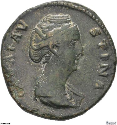 Sesterz, Faustina (Maior)141 n. Chr.Antike HerrscherprägungAntoninus Pius (86-161 n. Chr.)