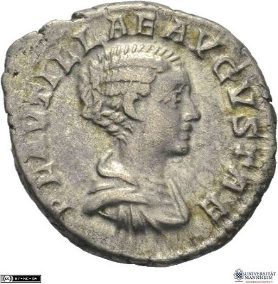 Denar (ANT), Plautilla202-205 n. Chr.Antike HerrscherprägungCaracalla (Marcus Aurelius Antoninus) (188-217 n. Chr.), Septimius Severus (146-211 n. Chr.)