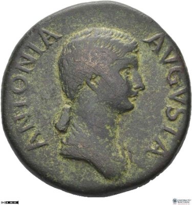 Dupondius, Antonia (Minor)ca. 42-54 n. Chr.Antike HerrscherprägungClaudius (10 v.-54 n. Chr.)