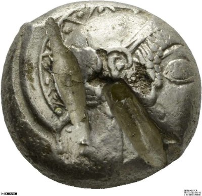 Tetradrachme, Athenca. 500/490-482 v. Chr.Stadt