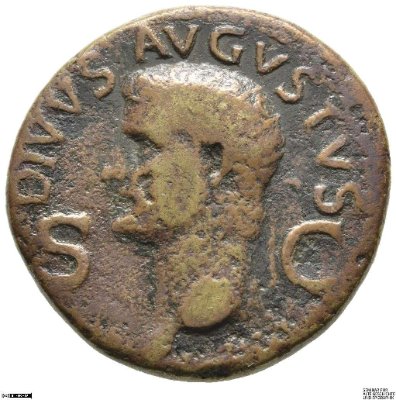 Dupondius, Divus Augustus37-41 n. Chr.Antike HerrscherprägungCaligula (Gaius Caesar Germanicus) (12-41 n. Chr.)