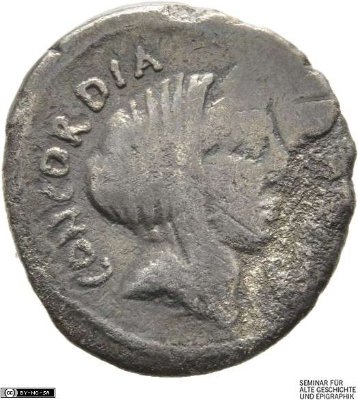 Denar (ANT), Röm. Republik: L. Mussidius Longus42 v. Chr.Stadt