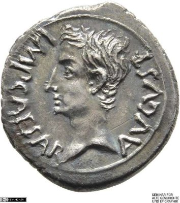 Denar (ANT), Augustus25-22 v. Chr.Antike HerrscherprägungGaius Iulius Caesar (Octavianus), seit 27 v. Chr. Augustus (63 v.-14 n. Chr.)