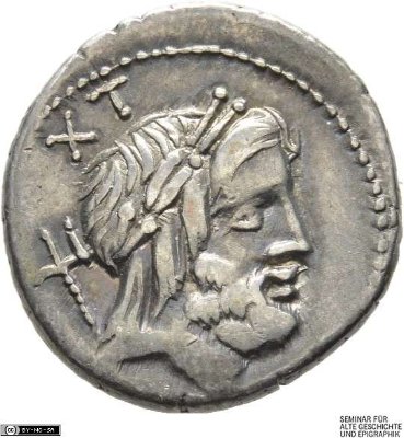 Denar (ANT), Röm. Republik: L. Lucretius Trio76 v. Chr.Stadt
