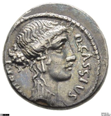 Denar (ANT), Röm. Republik: Q. Cassius Longinus55 v. Chr.Stadt